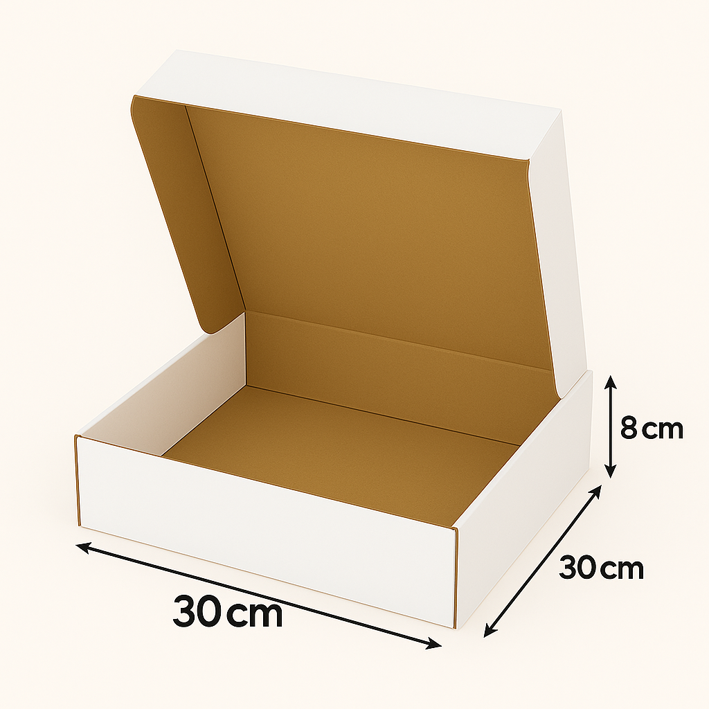 Boite E-commerce Blanc - 30x30x8 cm