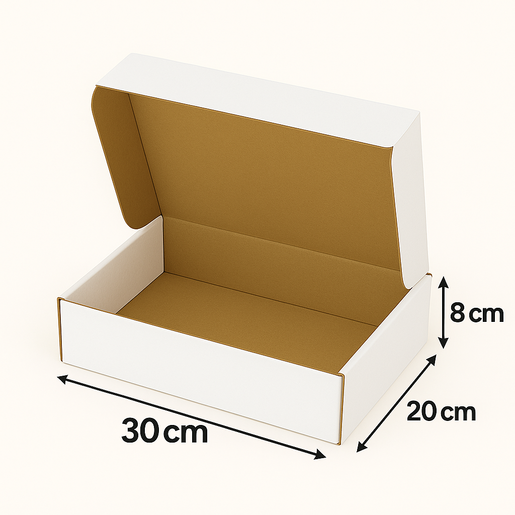 Boite E-commerce Blanc - 30x20x8 cm