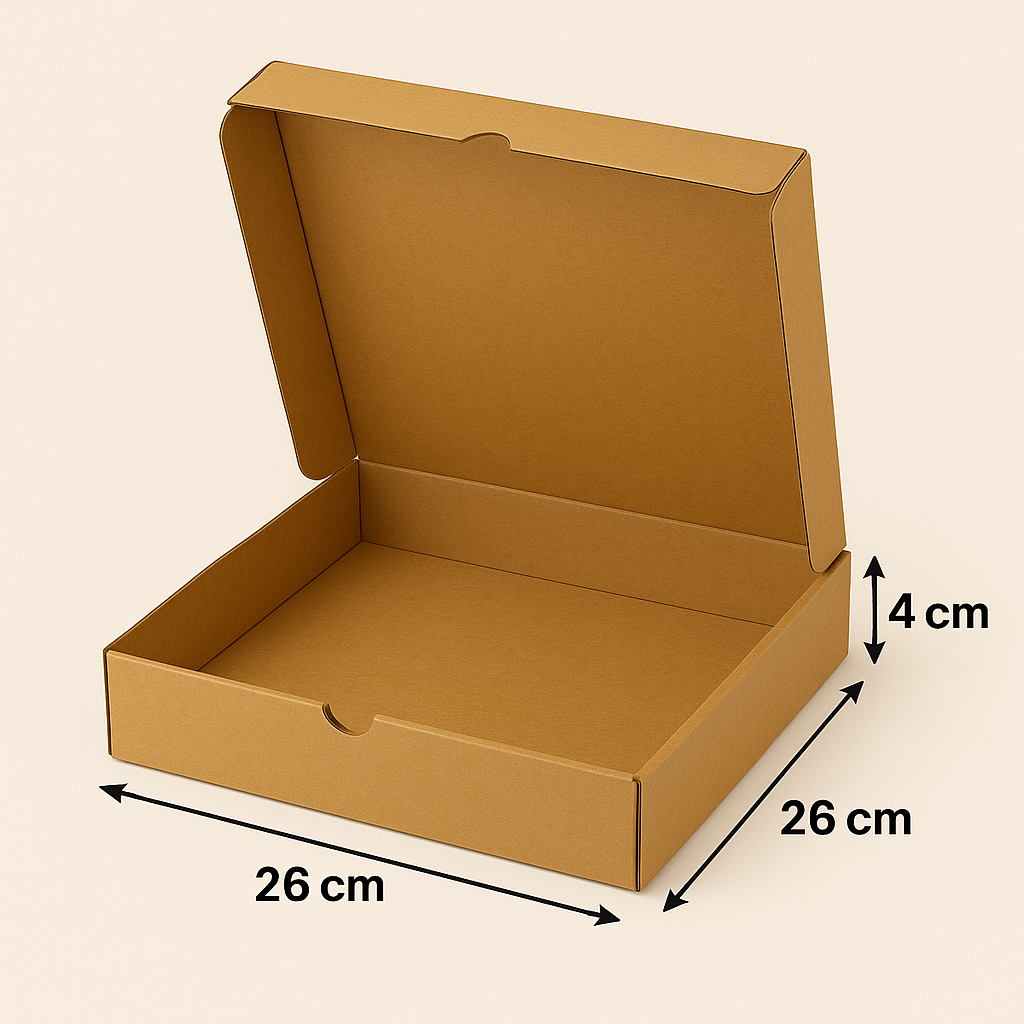 Boite Pizza Kraft -26x26x4 cm
