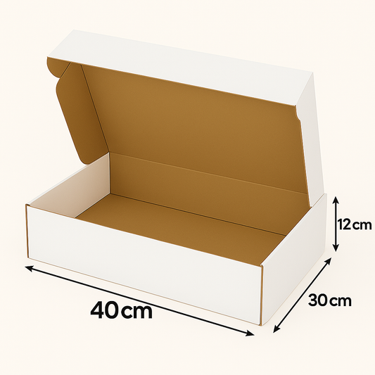 Boite E-commerce Blanc - 40x30x12 cm