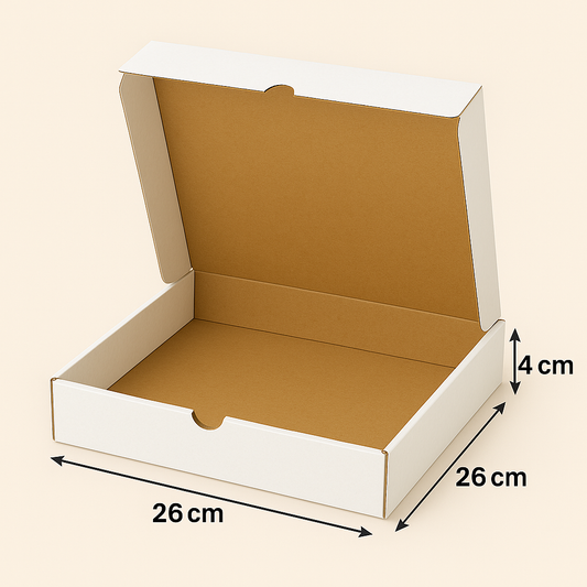 Boite Pizza Blanc -26x26x4 cm